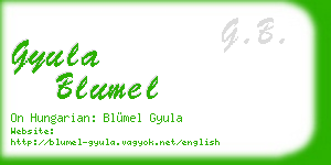 gyula blumel business card