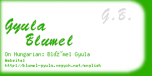 gyula blumel business card